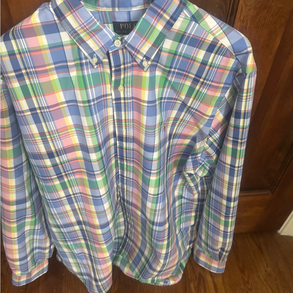 Polo Ralph Lauren Blue and Green Plaid Shirt